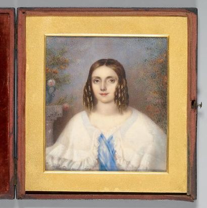 École anglaise, vers 1845
Portrait de jeune...