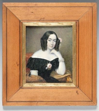 ÉCOLE FRANÇAISE, vers 1840
Portrait de femme...