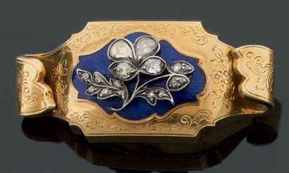 Broche porte-montre oblongue à deux enroulements,...