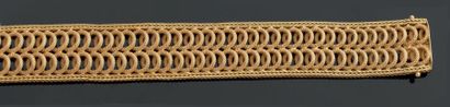 Bracelet gourmette en or jaune à décor de...