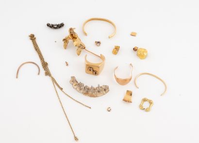 Lot of yellow gold (750) debris.
Total weight:...