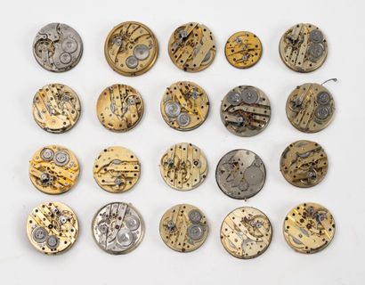 Large lot of pocket watch parts (enameled...