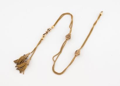 Yellow gold (750) watch chain with palm-tree...