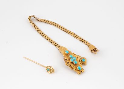 Lot of two pieces of jewelry including :
-...