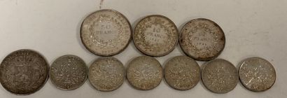 FRANCE
Lot of silver coins including :
-...