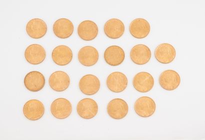 SUISSE
Lot de 22 pièces de 20 francs suisses...