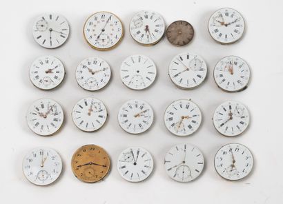 Large lot of pocket watch parts (enameled...