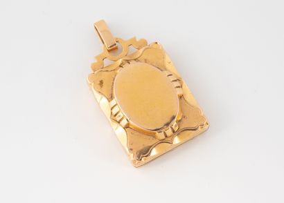 Pendentif porte-photo en or jaune (750) avec...