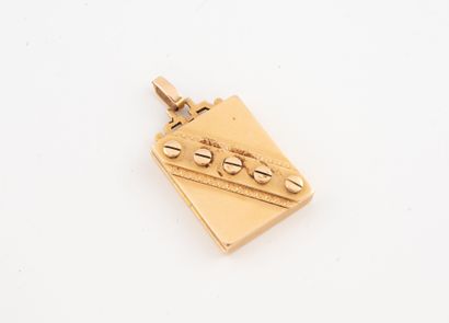 Pendentif rectangulaire porte photo en or...