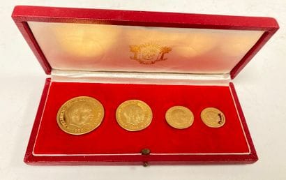 COTE D'IVOIRE
Lot of four gold coins with...
