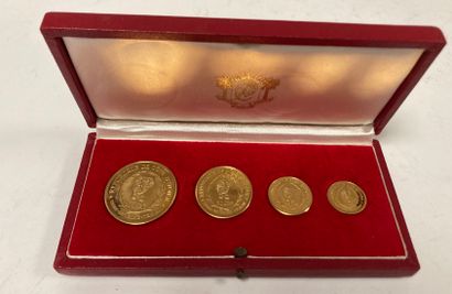 COTE D'IVOIRE
Lot of four gold coins with...