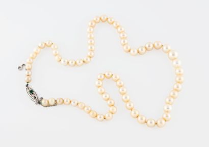 Collier de perles de culture blanches en...