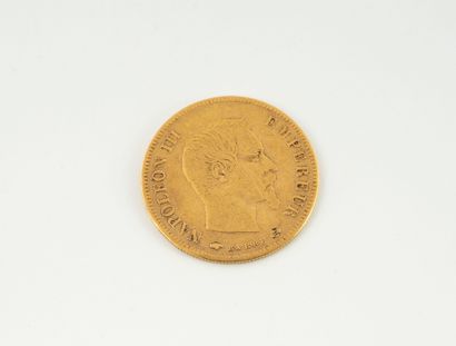 FRANCE
A 10 franc yellow gold coin with a...