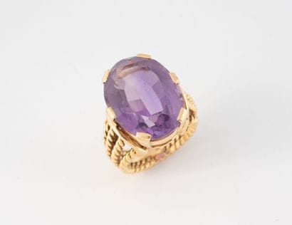 Bague en filins torsadés d'or jaune (750)...