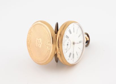 Yellow gold (750) back gousset watch with...