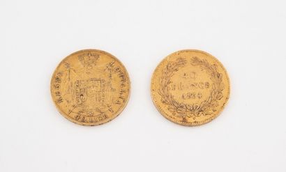 FRANCE - ITALIE
2 gold coins, including :
-...