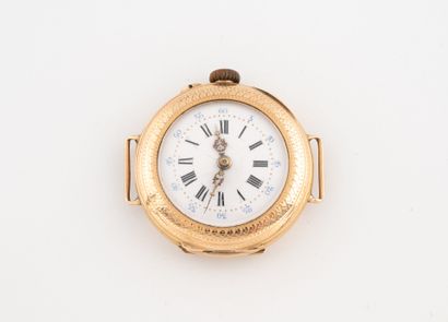 Yellow gold (750) collar watch converted...