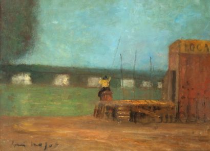 Louis MAZOT (1919-1994) 
Le pécheur.
Huile...