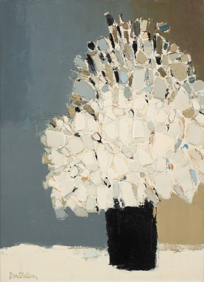 Pierre DOUTRELAU (1938)
Bouquet blanc. 
Huile...