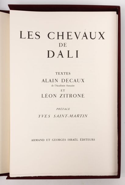 DALI, Salvador
Les Chevaux de Dali. 
Textes...