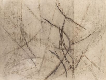 Guy WEELEN (1919-1999)
Sans titre, 1953.
Fusain...