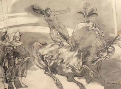 Claude WEISBUCH (1927-2014)
Scène de cirque....