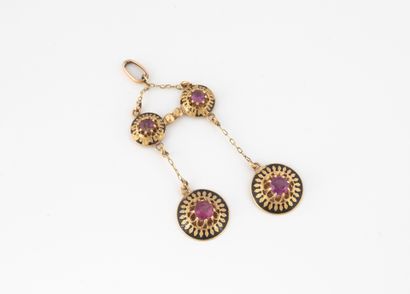 Yellow gold (750) pendant adorned with four...