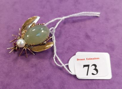 Small insect brooch in yellow gold (750)...