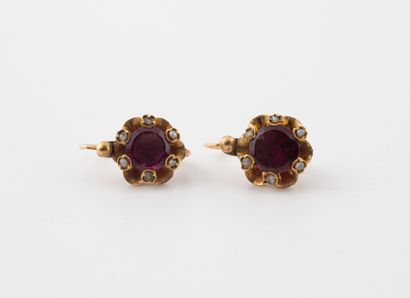 Pair of yellow gold (750) sleeper beads forming...