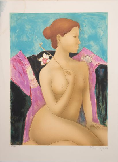 Alain BONNEFOIT (1937)
Woman with orchid,...