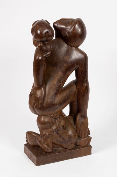 Roger BLONDEL (1912-1981)
Woman and child.
Wood...
