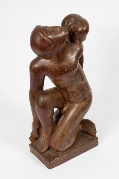 Roger BLONDEL (1912-1981)
Woman and child.
Wood...