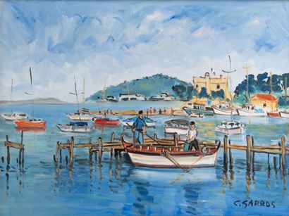 Catherine GARROS (1954)
Fishermen in a port...