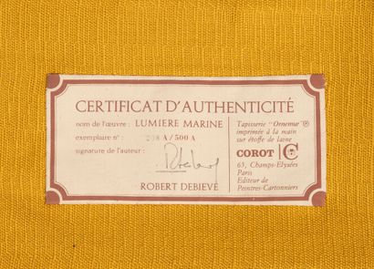Robert DEBIEVE (1925-2018)
Marine light,...