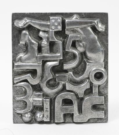 Albin COURTOIS (1928-2015)
Untitled, 1971.
Bas-relief.
Rectangular...
