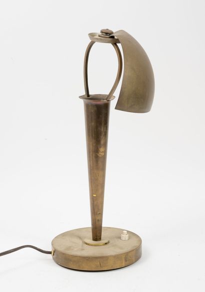 ATELIERS PERZEL
Table lamp. 
In brass on...