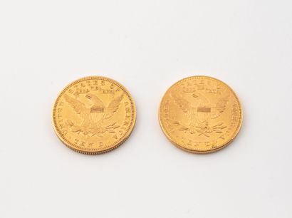 ETATS UNIS
Lot de 2 pièces de 10 Dollars...