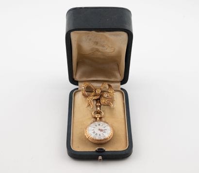 Yellow and pink gold (750) collar watch and...