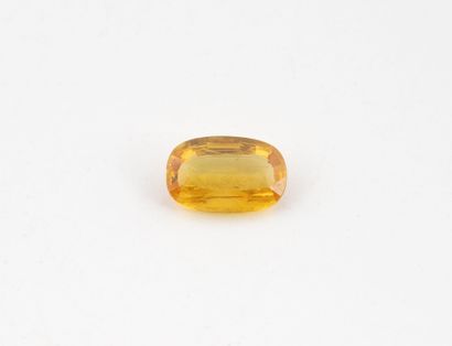 Elongated cushion-cut yellow sapphire on...