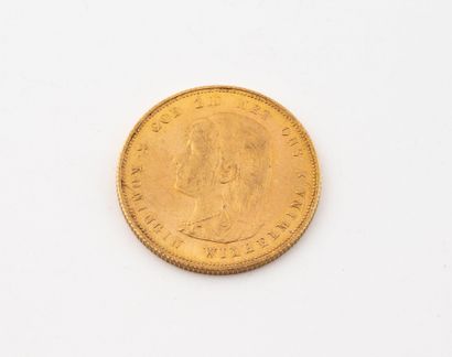 PAYS-BAS
Pièce de 10 Florins en or, 1897.
Poids...