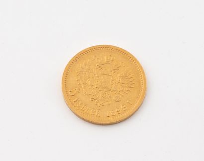 RUSSIE
Pièce de 5 Roubles Nicolas II en or,...