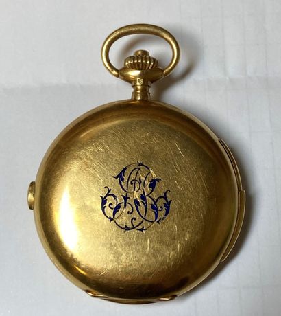 Soap watch in yellow gold (750), with hour-quarter...