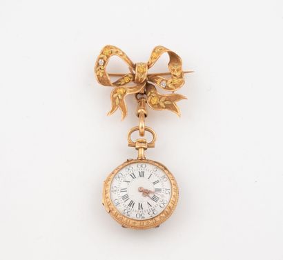 Yellow and pink gold (750) collar watch and...