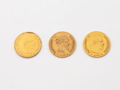 FRANCE,
Trois pièce de 10 francs or, Napoléon...