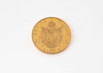 FRANCE 
Pièce de 50 Francs or Napoléon III,...