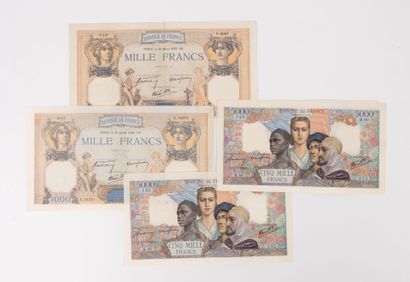 FRANCE,
Lot comprenant : 
- Trois billets...