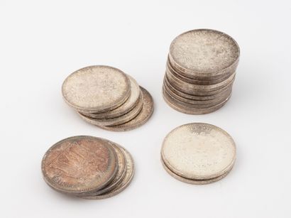 FRANCE
Lot de vingt pièces de 50 francs,...