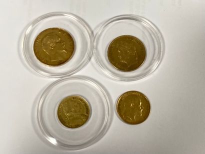 Lot of gold coins including :
1 piece of...