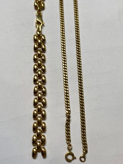 Neck chain in yellow gold (750) with curb...