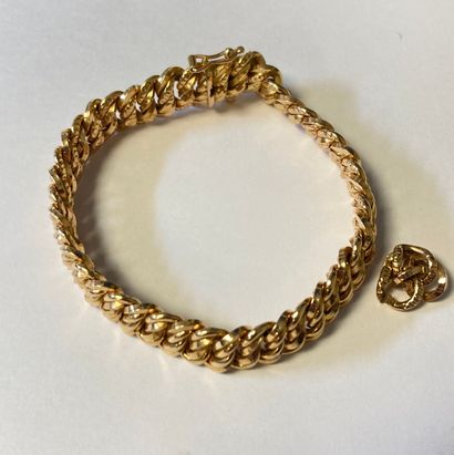 Bracelet gourmette en or jaune (750) à maille...